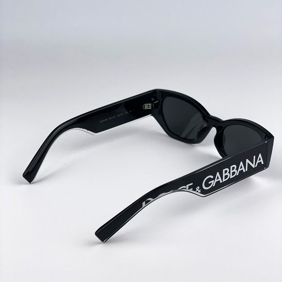 D&G DG6186 501/87 Sunglasses Black Dark Grey Cat Eye Women - Picture 8 of 12